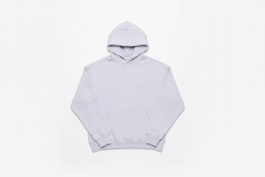 Gray 14 OZ Heavyweight Hoodie Luxury Flat Lay Front View