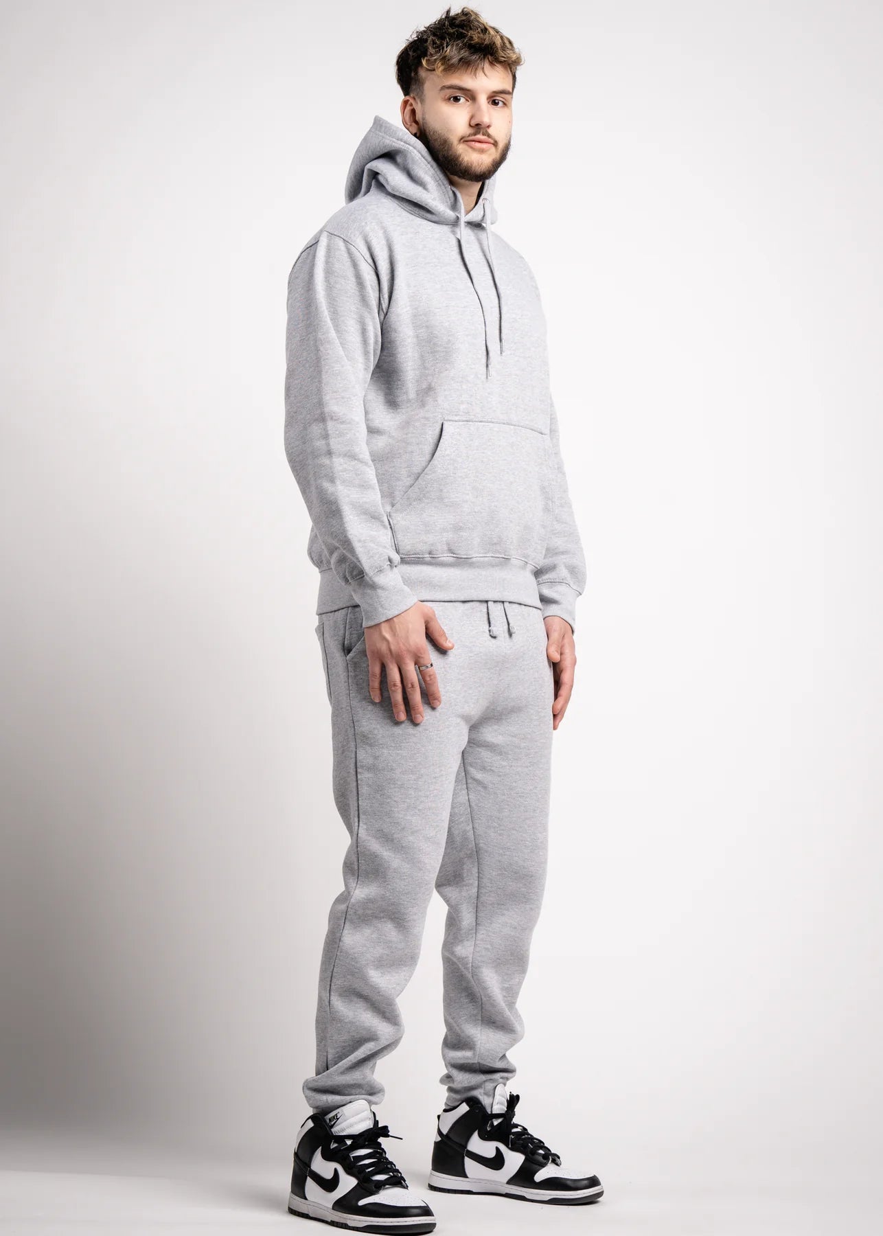 10 OZ Blank Heather Gray Heavyweight Sweatsuit