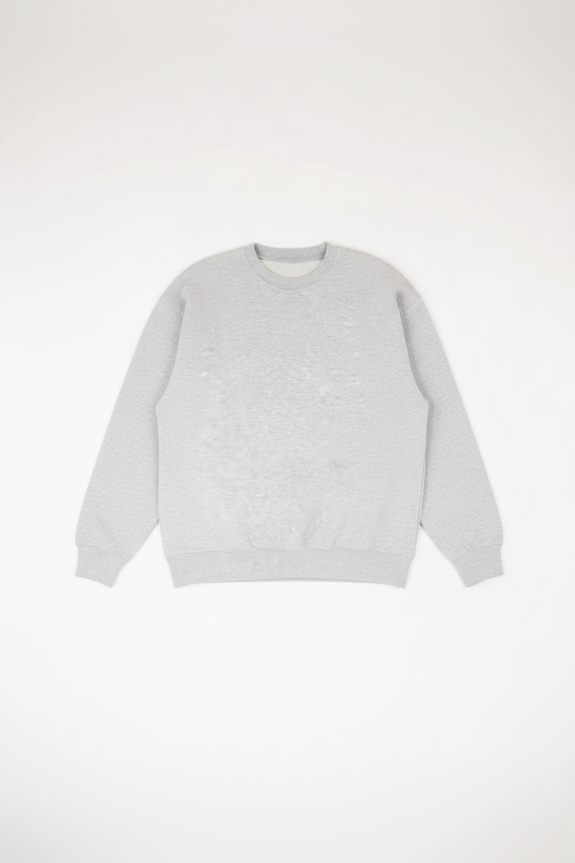 Gray Crew Neck Flat Lay - Product Card Format