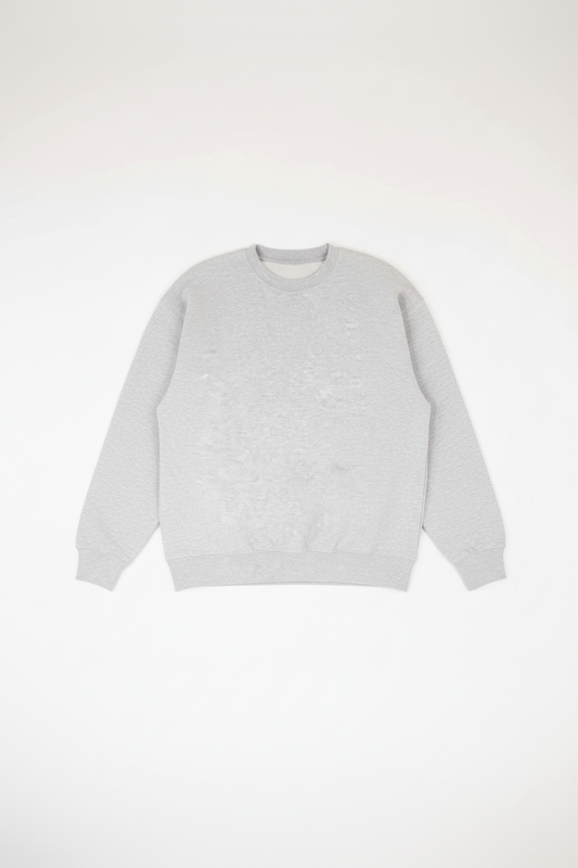 Gray Crew Neck Flat Lay - Product Card Format