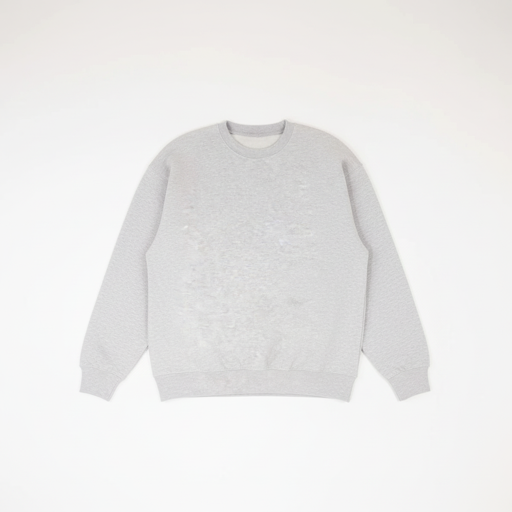 Gray Heavy Blend Fleece Crew Neck Flat Lay