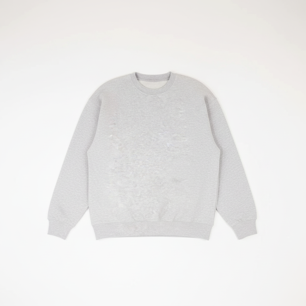 Gray Heavy Blend Fleece Crew Neck Flat Lay