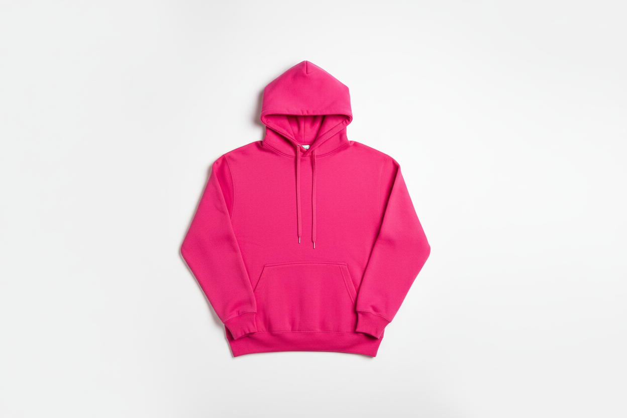 Hot Pink 10 OZ Hoodie Luxury Flat Lay Collection