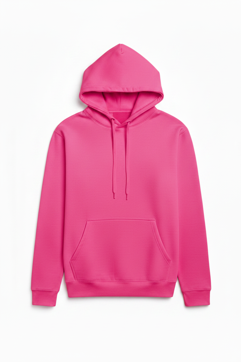 Hot Pink Hoodie — Consistent Flat Lay