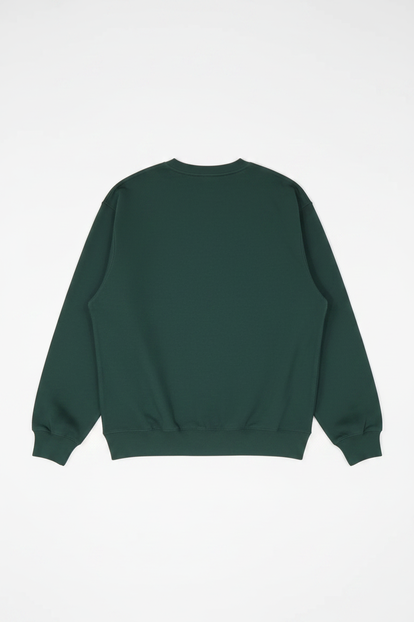 Hunter Green Crewneck — No Tag, Portrait Layout