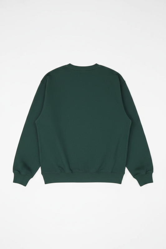 Hunter Green Crewneck — No Tag, Portrait Layout