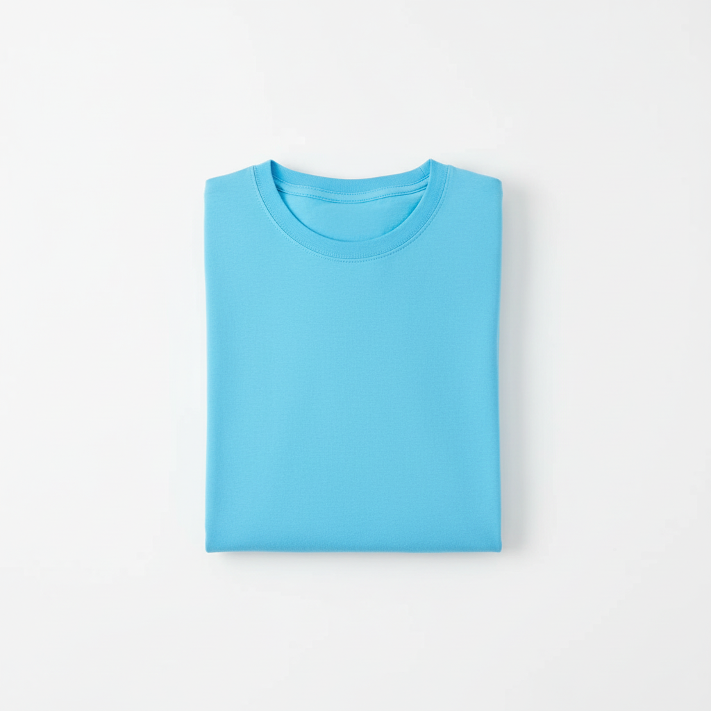 Sky Blue Combed Cotton T-Shirt