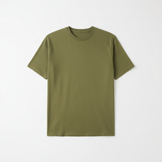 Olive Green Combed Cotton T-Shirt