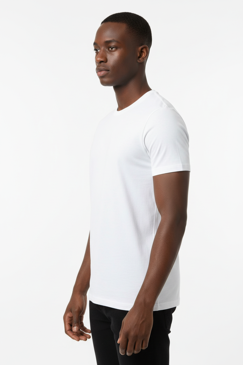 White Combed Cotton T-Shirt