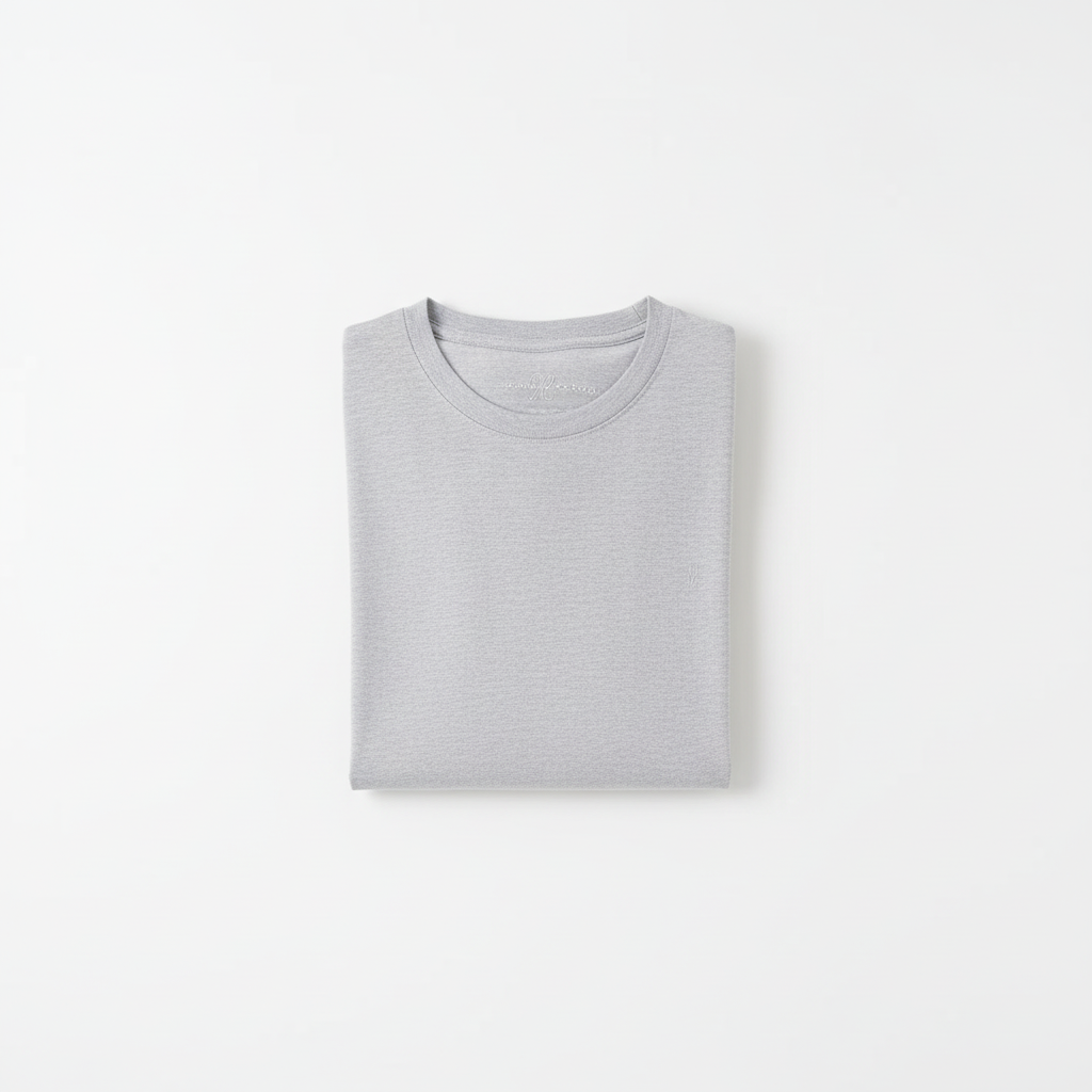 Gray Combed Cotton T-Shirt