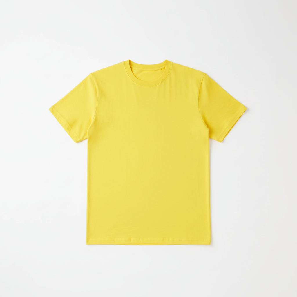 Yellow Combed Cotton T-Shirt