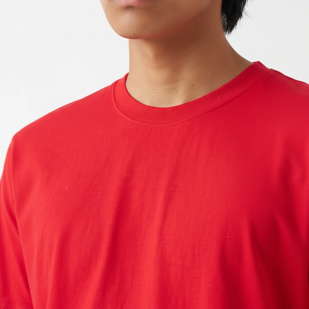 Red Combed Cotton T-Shirt