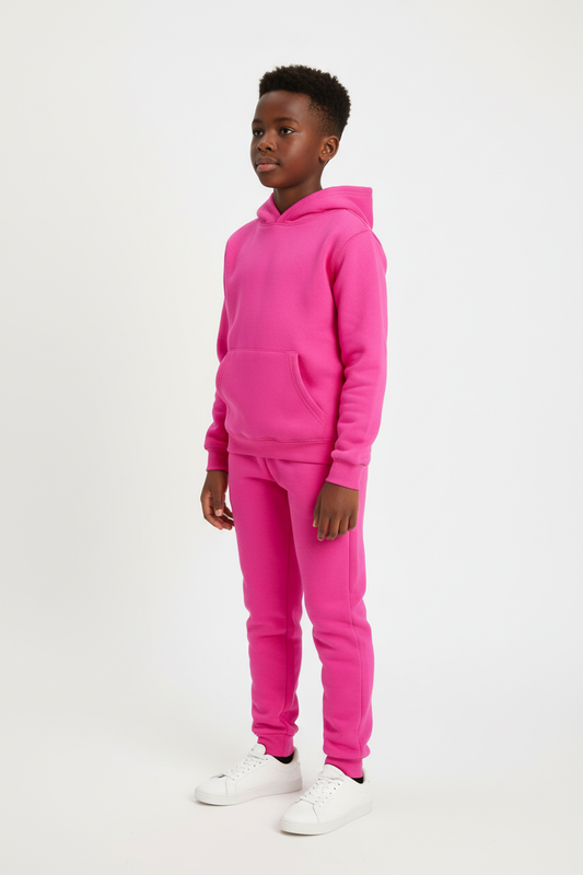 Kids 10 OZ Hot Pink Soft Fleece Sweatsuit