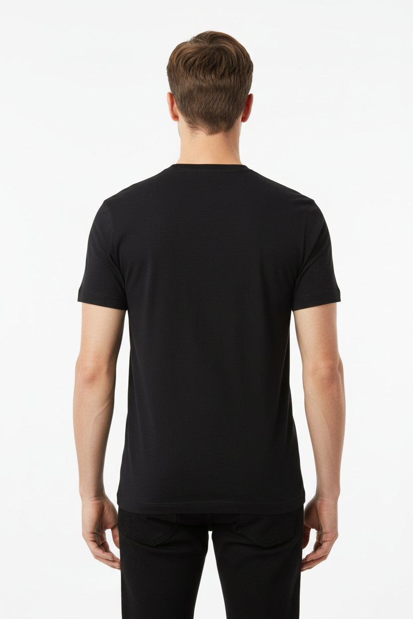 Black Combed Cotton T-Shirt