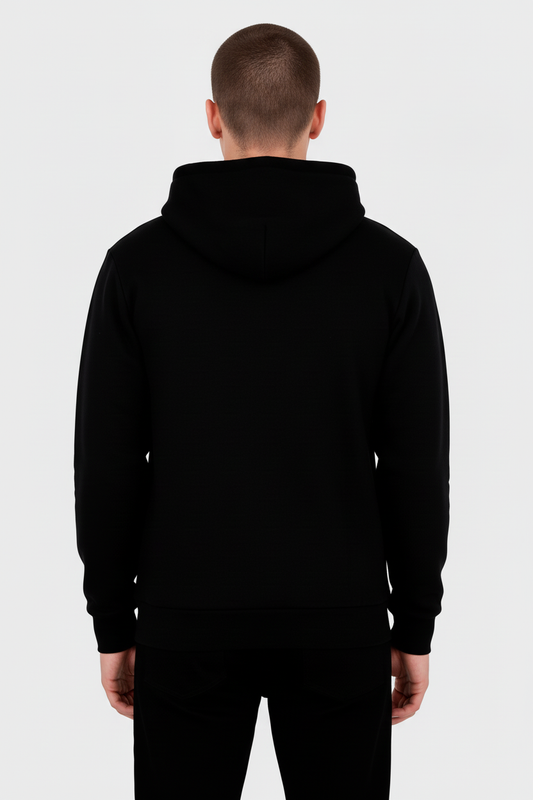 10 OZ Black Fleece Zip-Up Hoodie