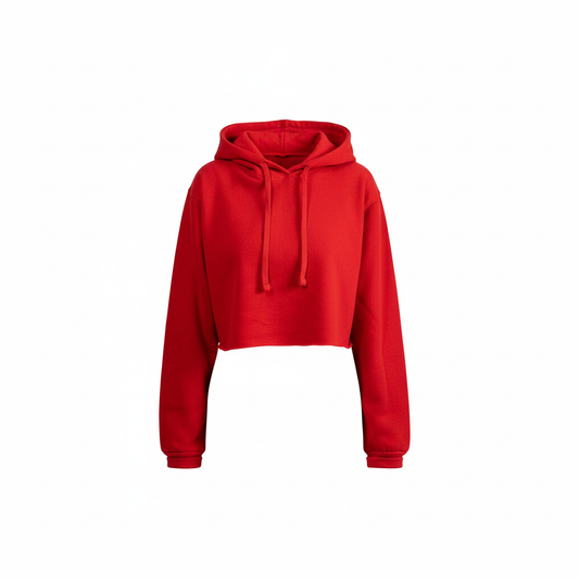 Red Hooded Crop Top