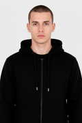 10 OZ Black Fleece Zip-Up Hoodie