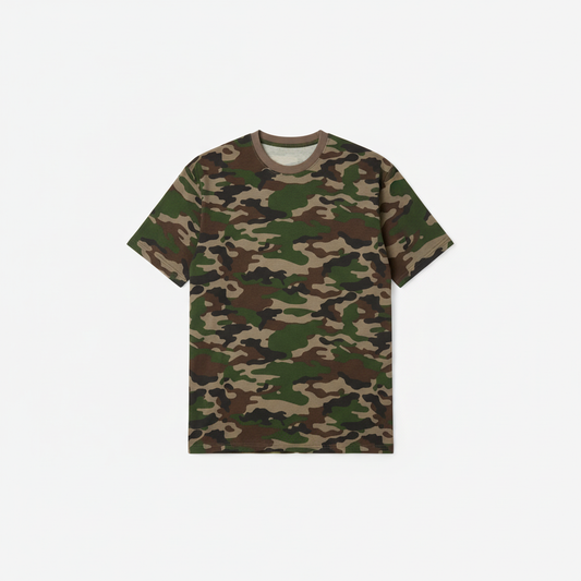 Camo Combed Cotton T-Shirt