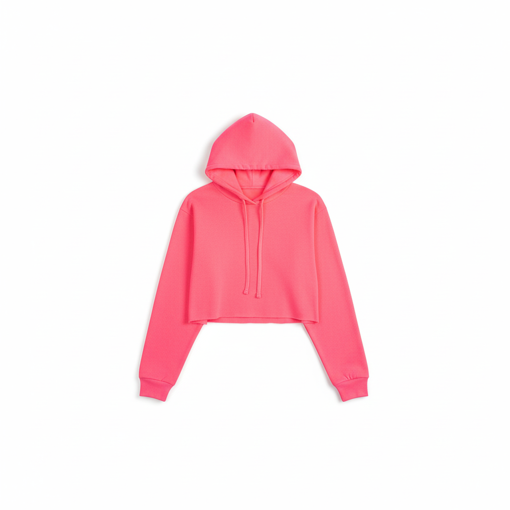 Neon Pink Hooded Crop Top