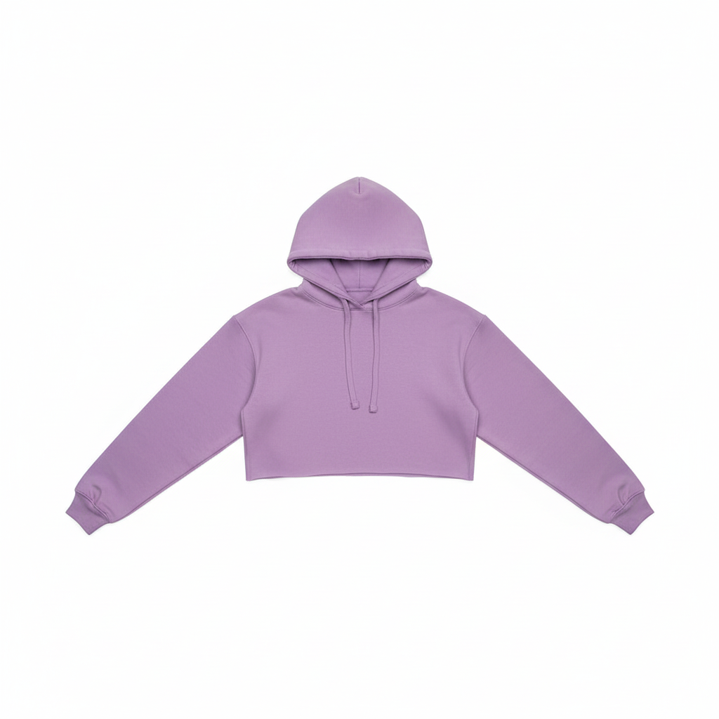 Lilac Hooded Crop Top