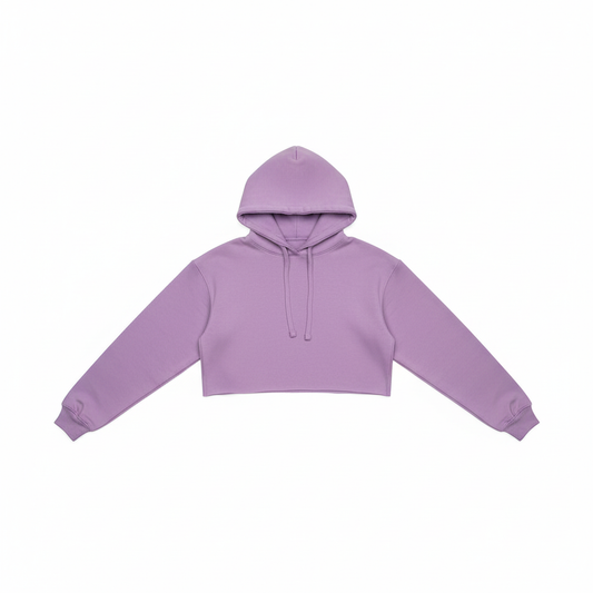 Lilac Hooded Crop Top