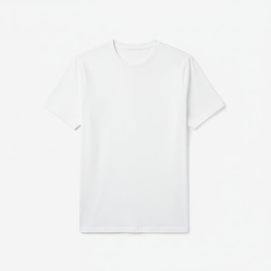White Combed Cotton T-Shirt