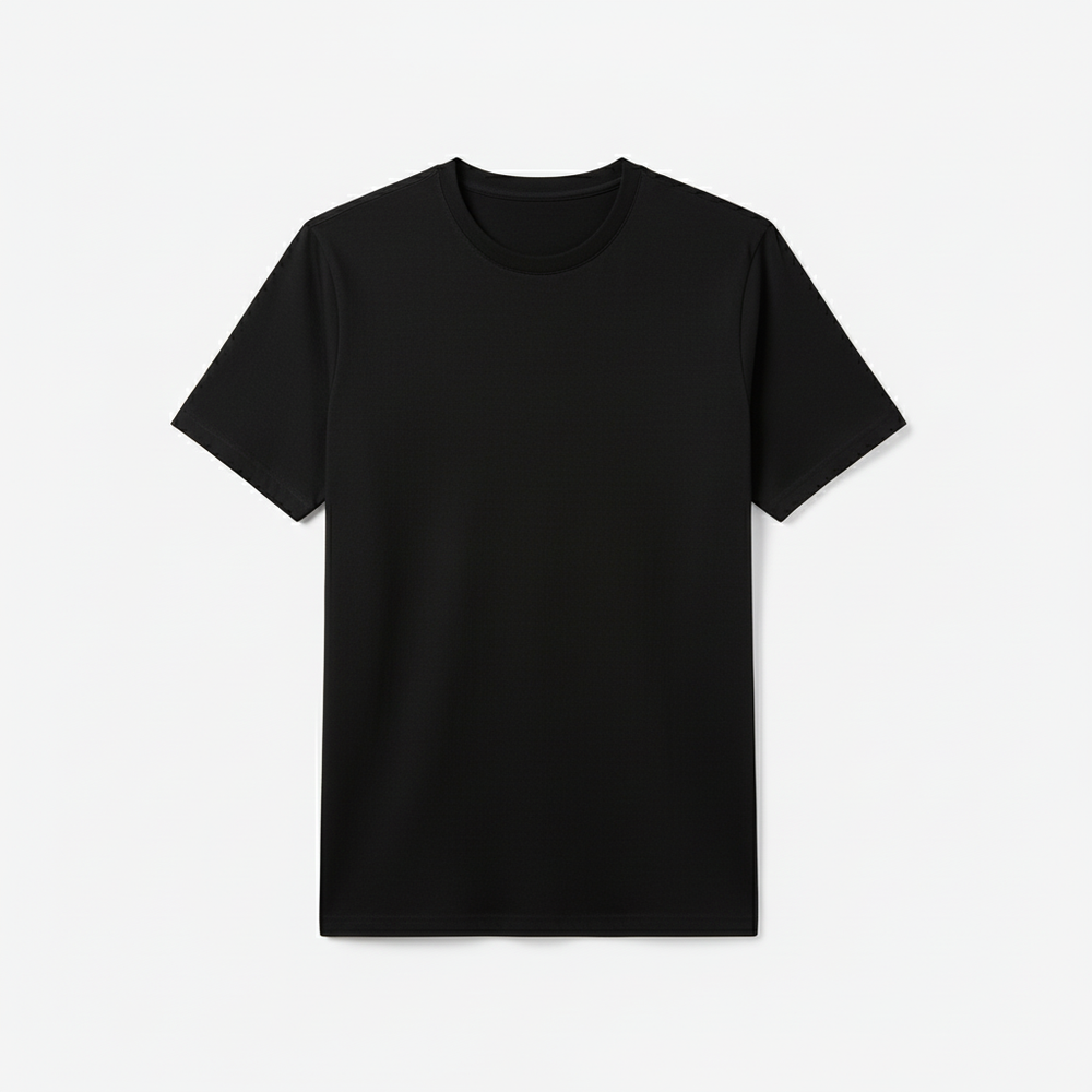 Black Combed Cotton T-Shirt