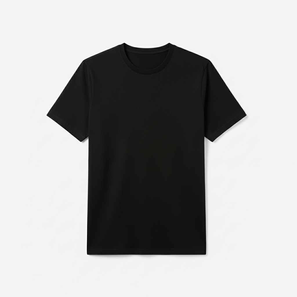 Black Combed Cotton T-Shirt