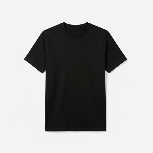 Black Combed Cotton T-Shirt