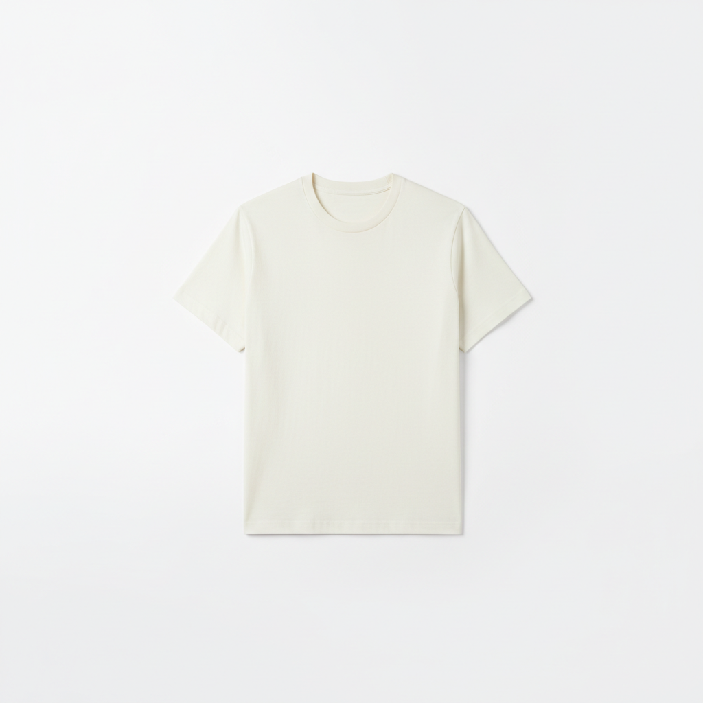 6 OZ Off-White Soft Cotton T-Shirt