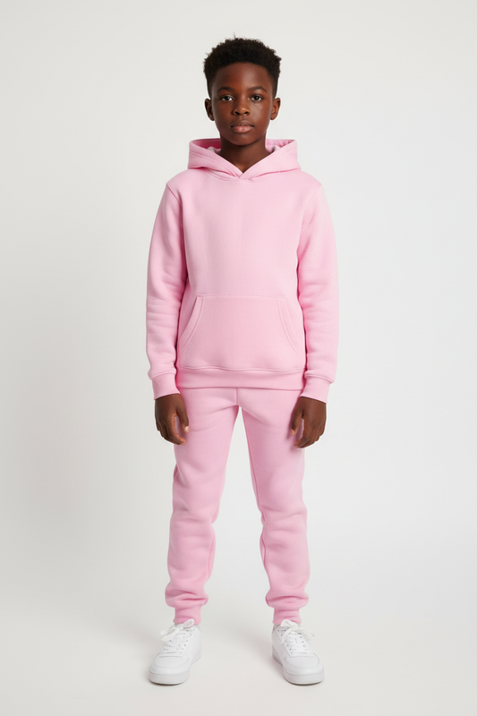 Kids 10 OZ Light Pink Soft Fleece Sweatsuit