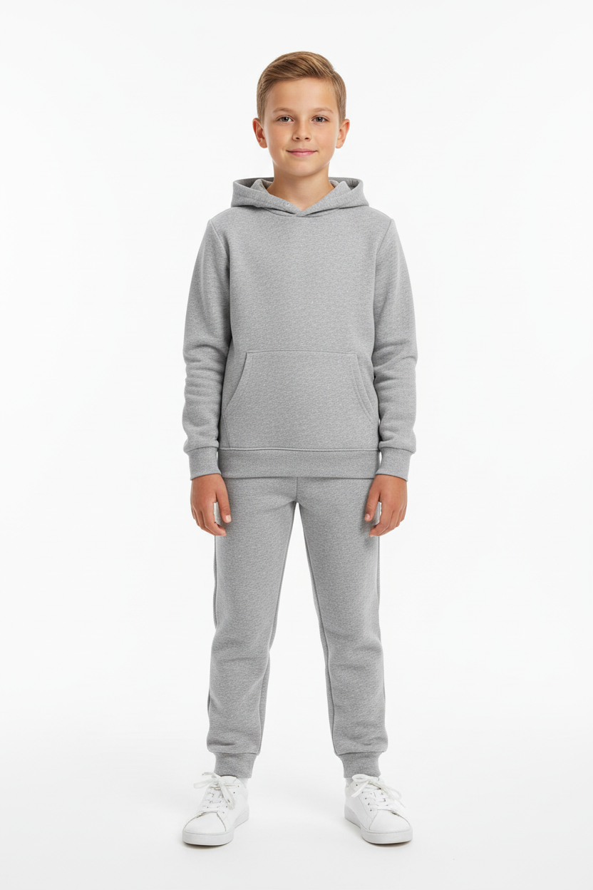Kids 10 OZ Gray Soft Fleece Sweatsuit