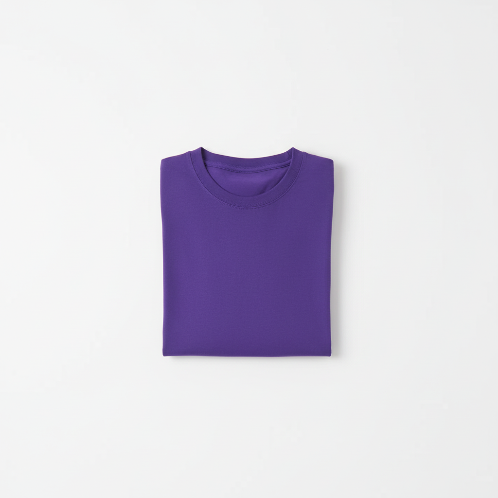 Purple Combed Cotton T-Shirt