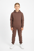 Kids 10 OZ Brown Soft Fleece Sweatsuit