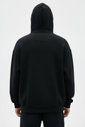 14 OZ Black Oversized Full-Zip Fleece Hoodie