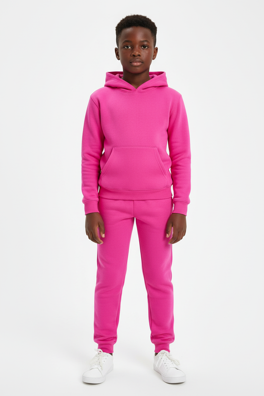 Kids 10 OZ Hot Pink Soft Fleece Sweatsuit
