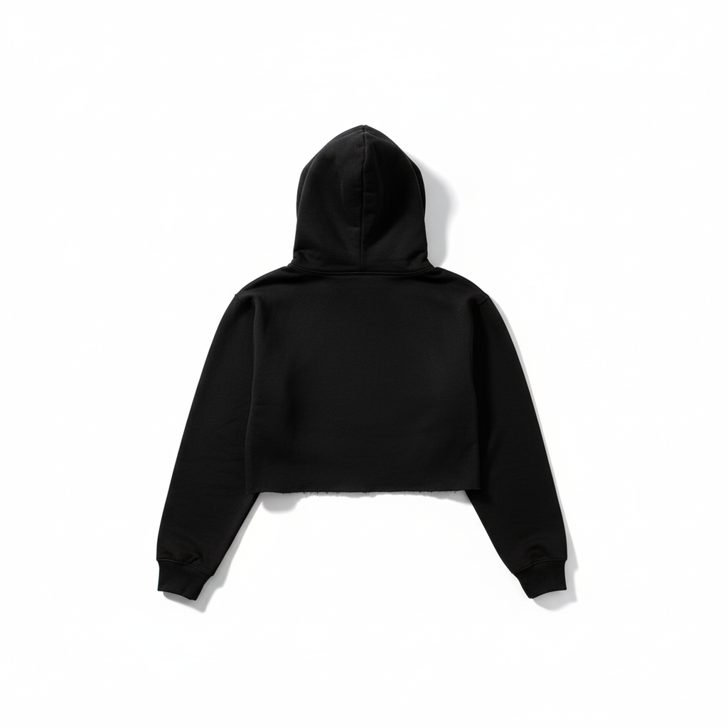 Black Hooded Crop Top