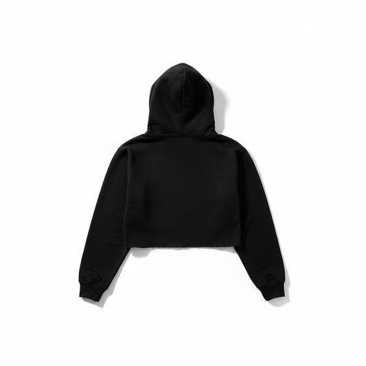 Black Hooded Crop Top