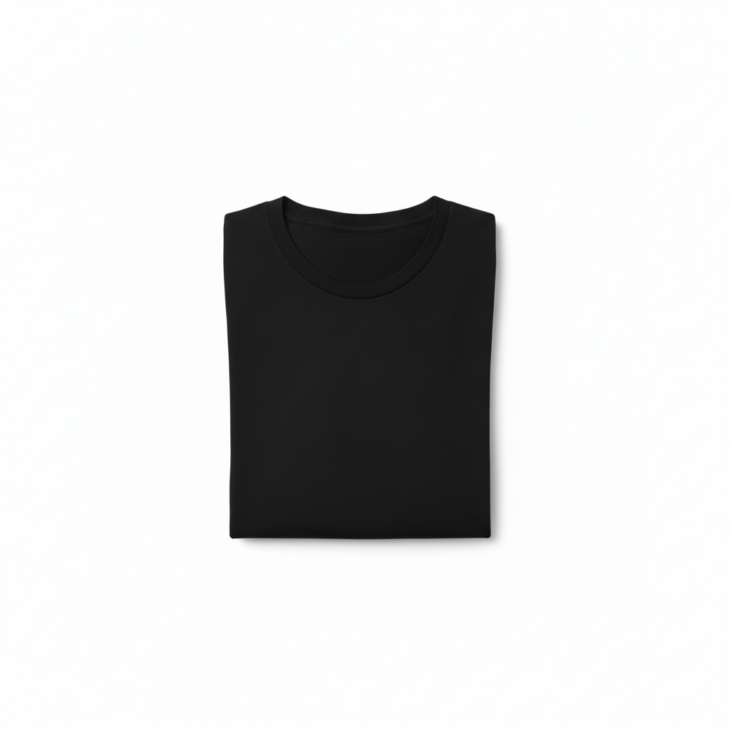 Black Combed Cotton T-Shirt