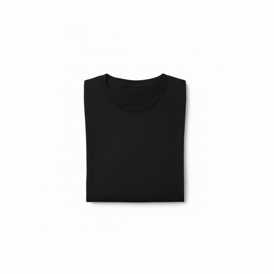 Black Combed Cotton T-Shirt