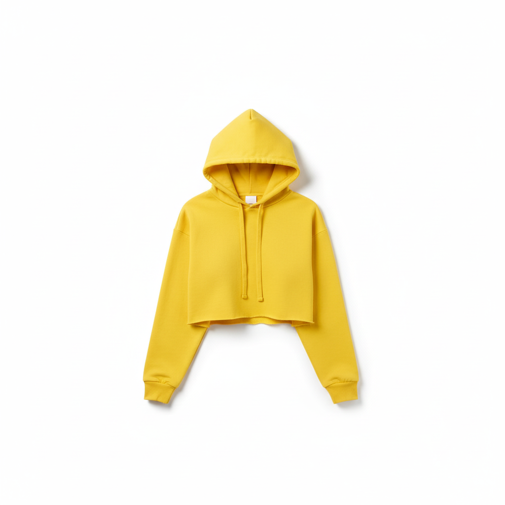 Yellow Hooded Crop Top
