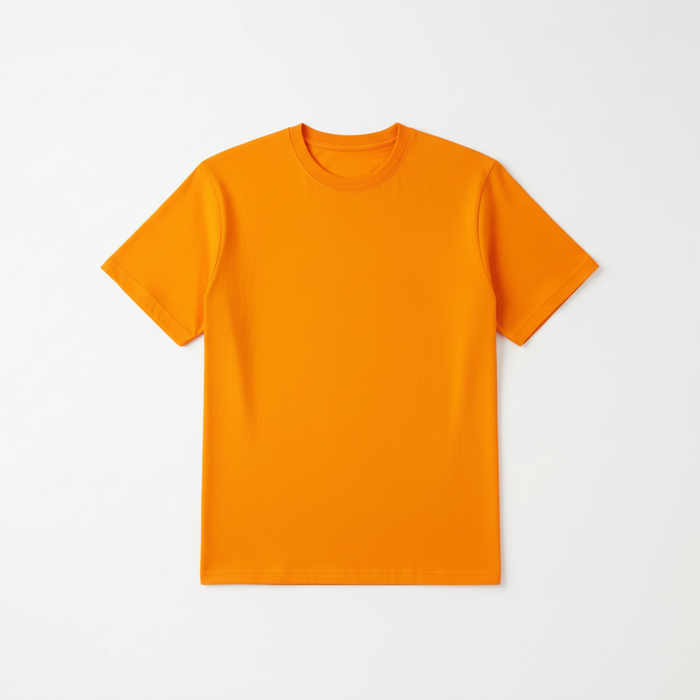 Orange Combed Cotton T-Shirt