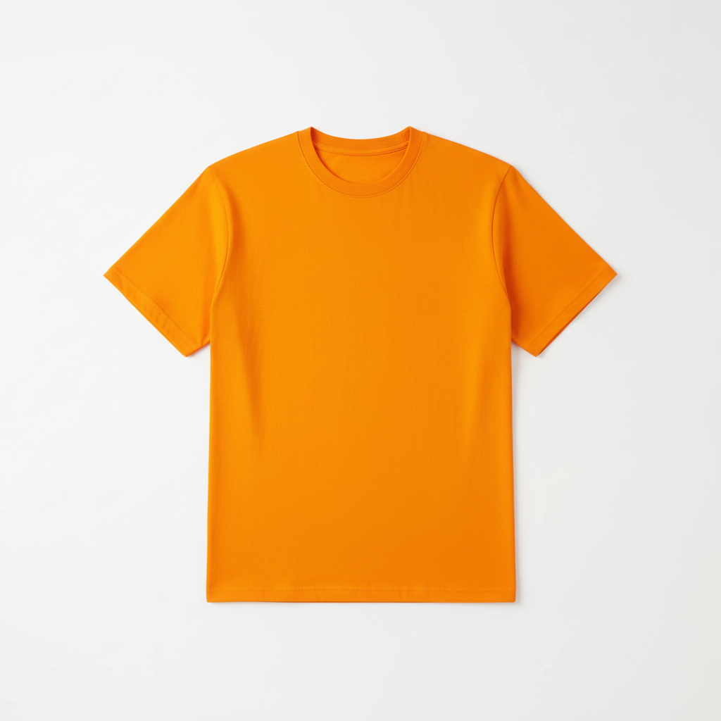 Orange Combed Cotton T-Shirt
