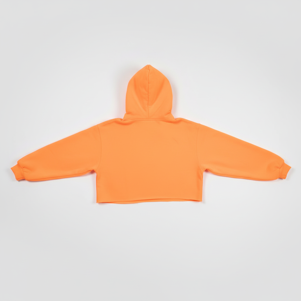 Neon Orange Hooded Crop Top