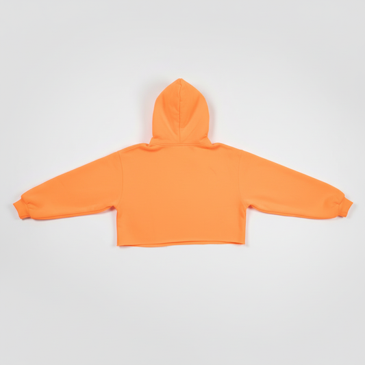 Neon Orange Hooded Crop Top