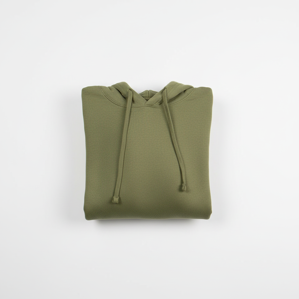 Olive Green Hooded Crop Top