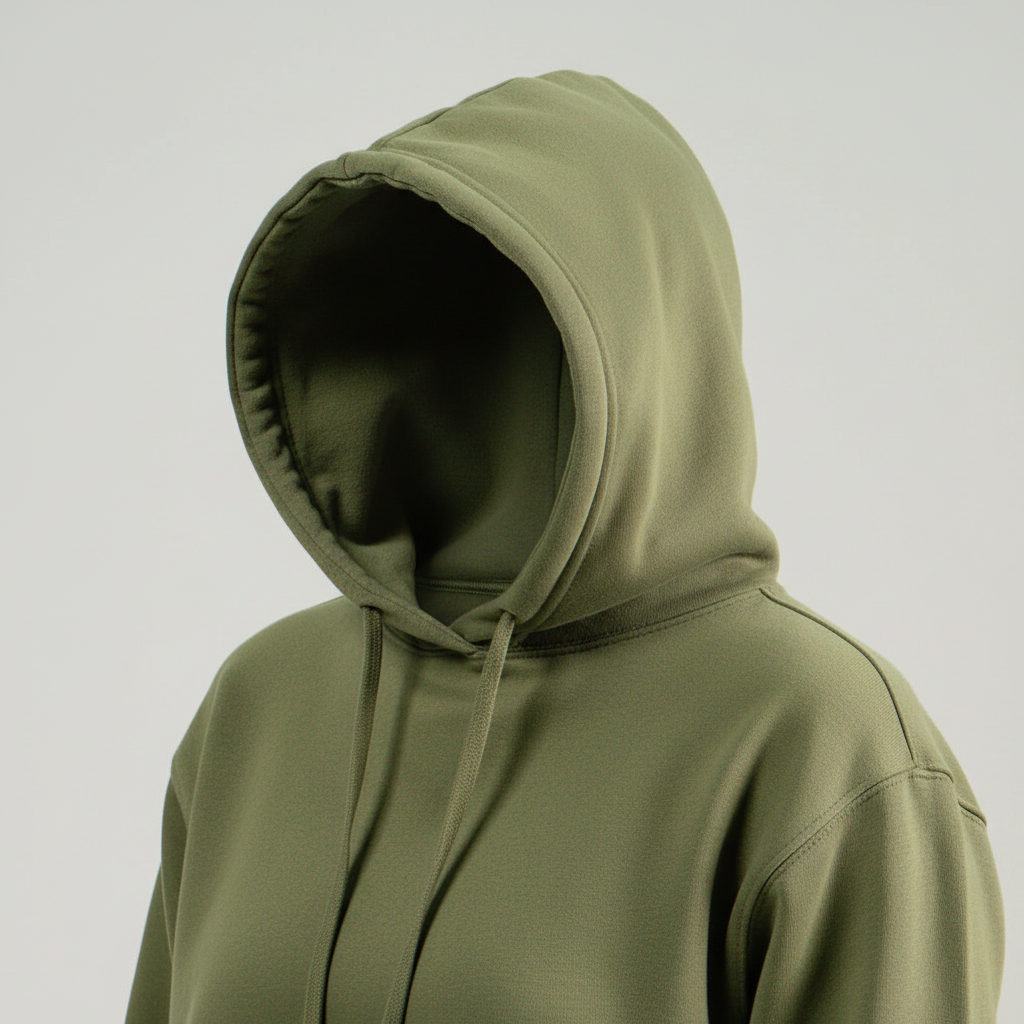 Olive Green Hooded Crop Top