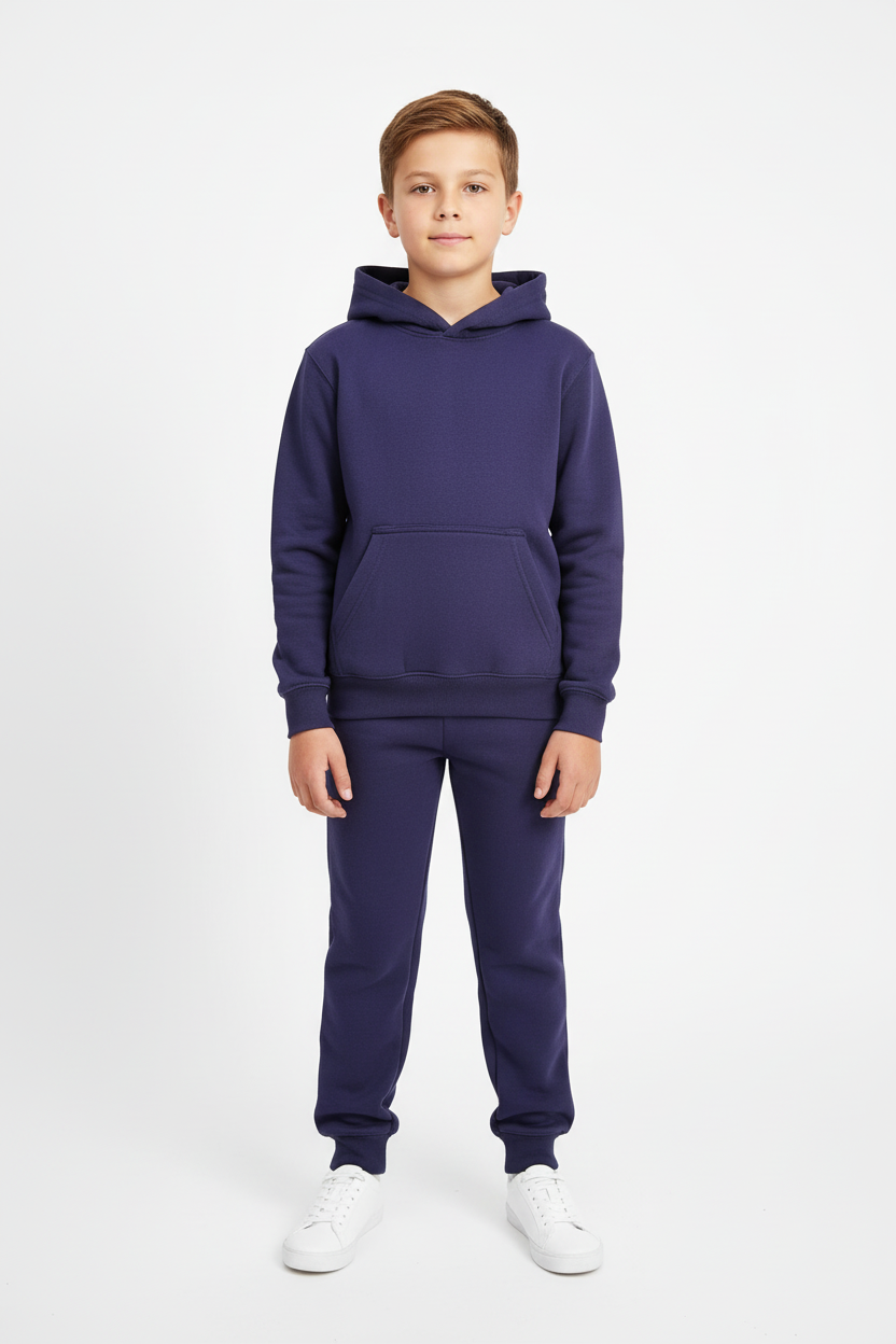 Kids 10 OZ Navy Blue Soft Fleece Sweatsuit