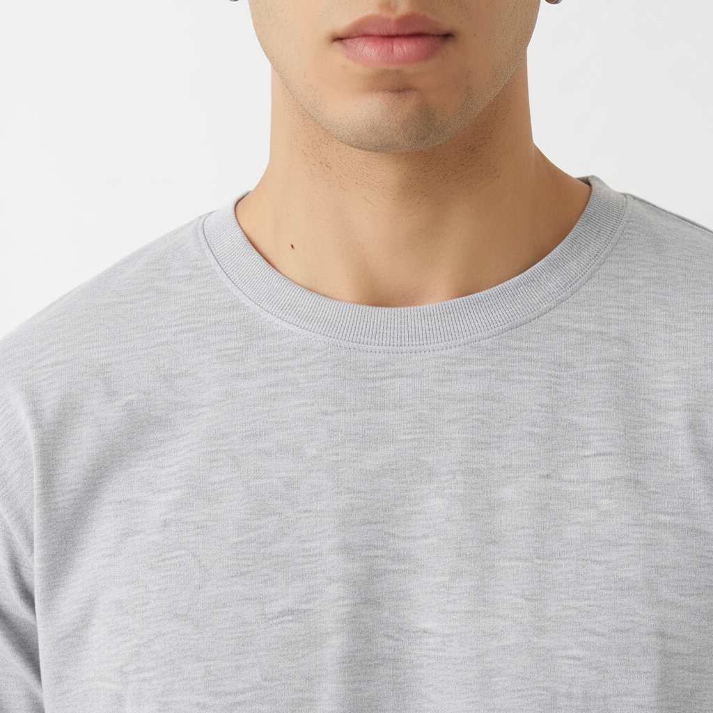 Gray Combed Cotton T-Shirt