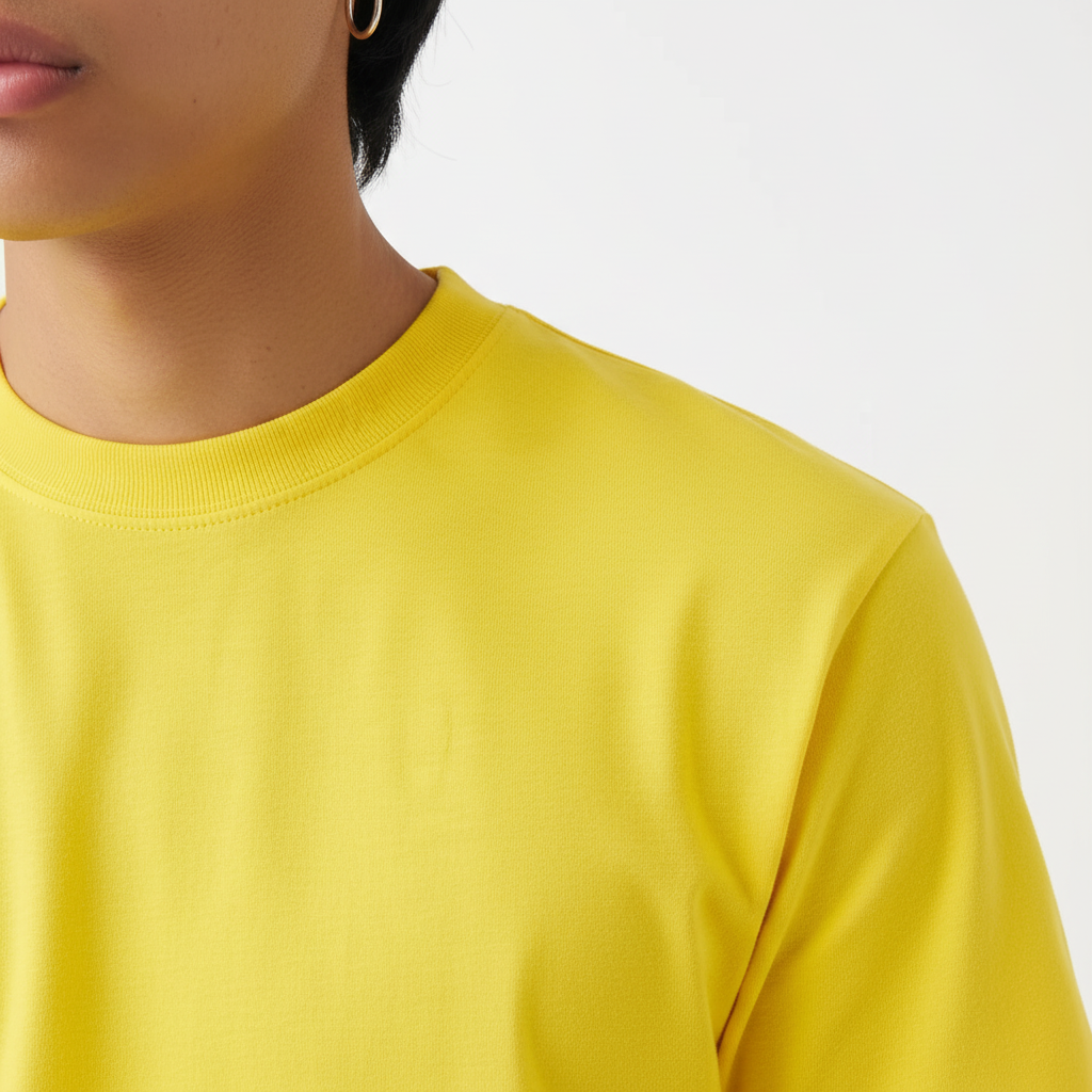 Yellow Combed Cotton T-Shirt